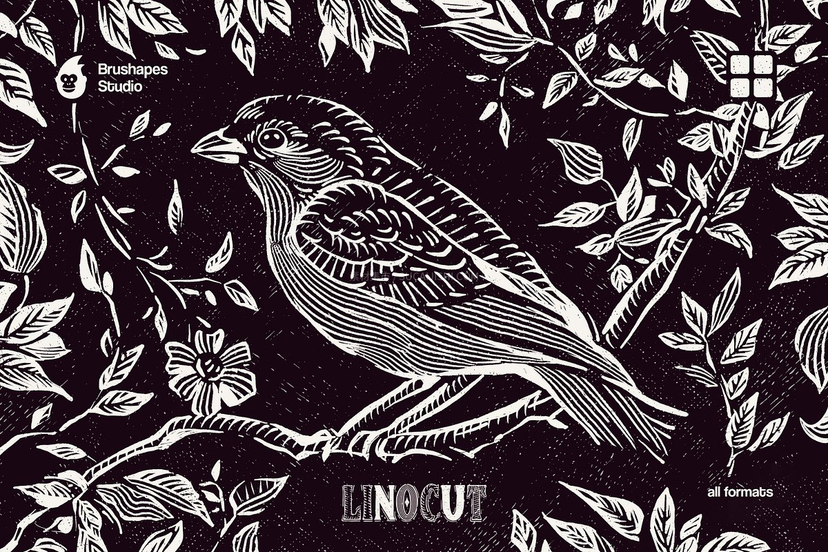 12支木刻刻刀纹理笔刷(Procreate/CSP/Affinity)